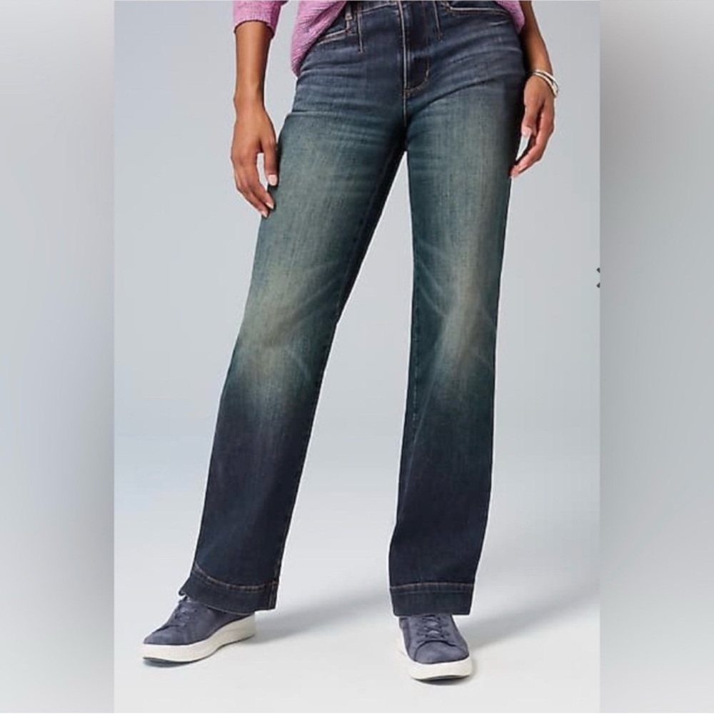 J Jill High-Rise Wide-Leg Jeans Size 10 Tall - Picture 2 of 6